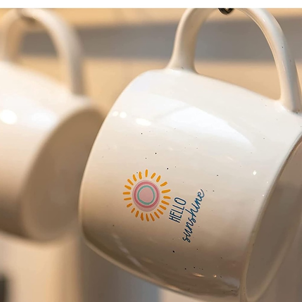 Karma "Hello Sunshine" Mug with Yellow and Pink Sun Accent - NWOT - Picture 4 of 5